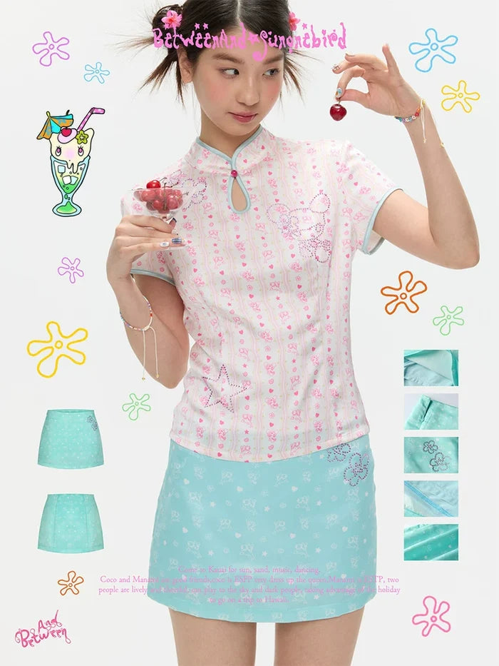 Summer mint green skirt