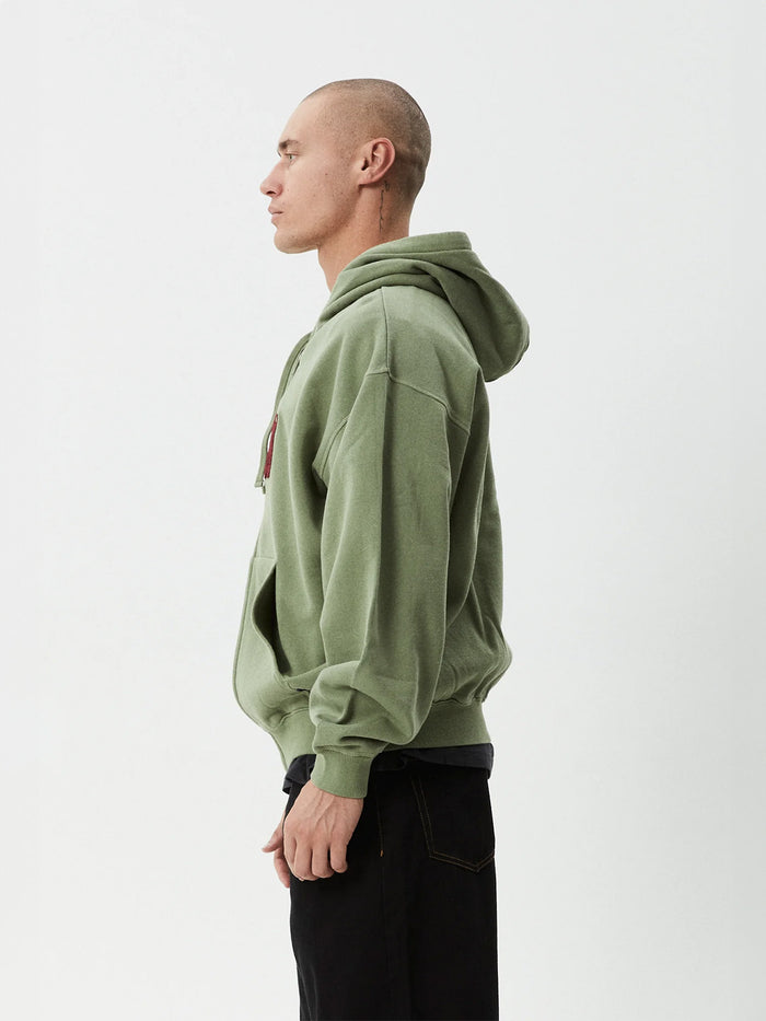 Sun Bite - Recycled Zip Hood | Oil Green-Image 2