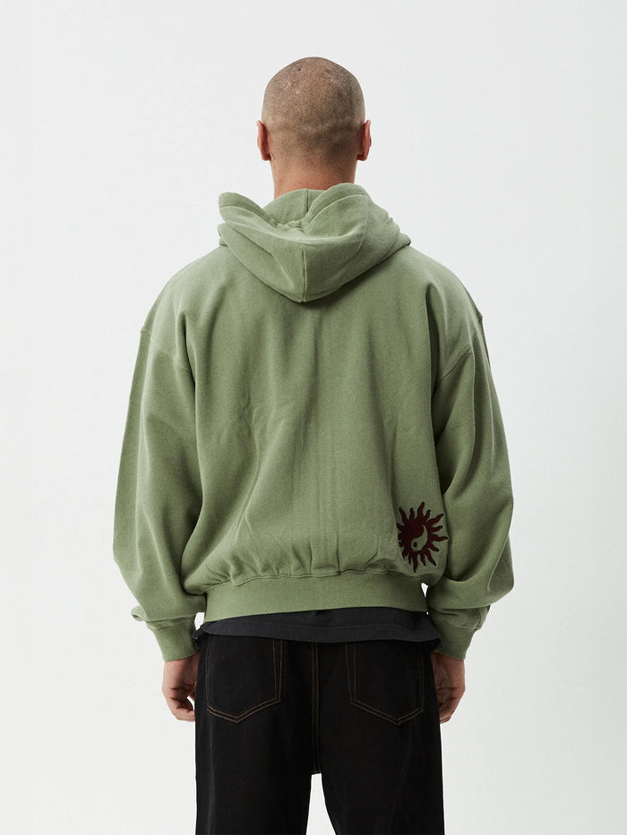 Sun Bite - Recycled Zip Hood | Oil Green-Image 3