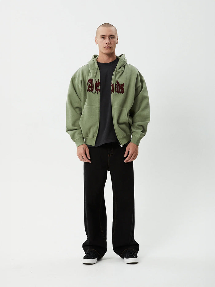 Sun Bite - Recycled Zip Hood | Oil Green-Image 5