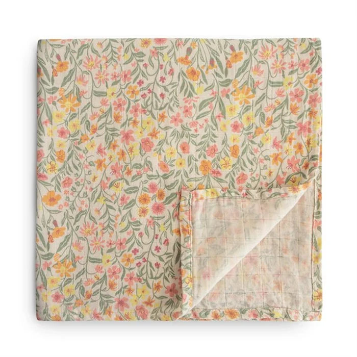Mushie - Swaddle - Organic Cotton - Pastel Blooms