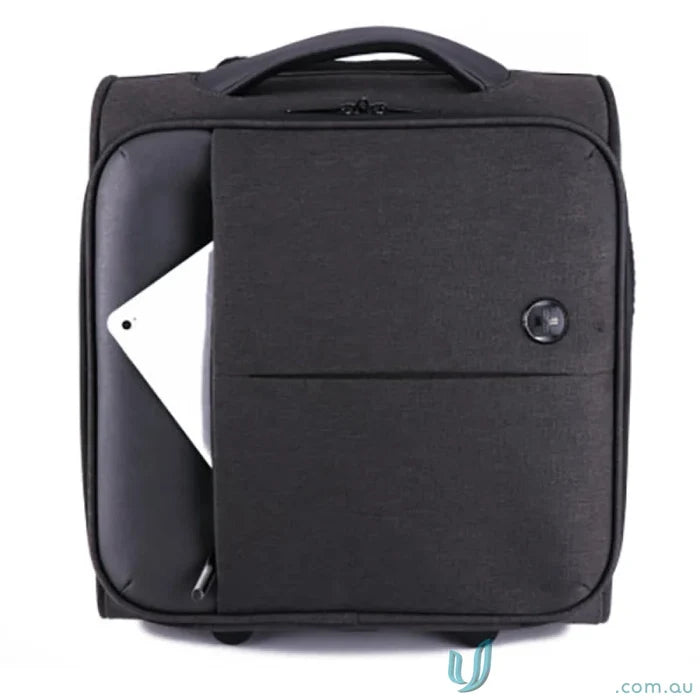 Black Swissdigital Arosa Underseat Luggage suitcase for easy carry-on travel