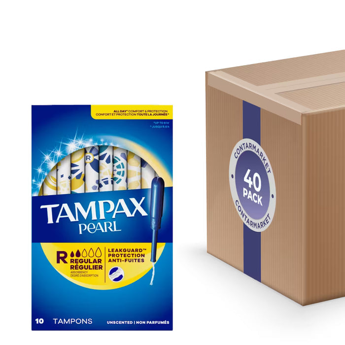 Tampax Pearl Regular Unscented Tampons 10 Ct - 40 Pack
