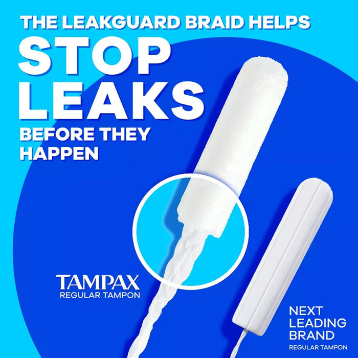 Tampax Pearl Tampons Regular Absorbency Unscented – 18 Count – 12 Pack