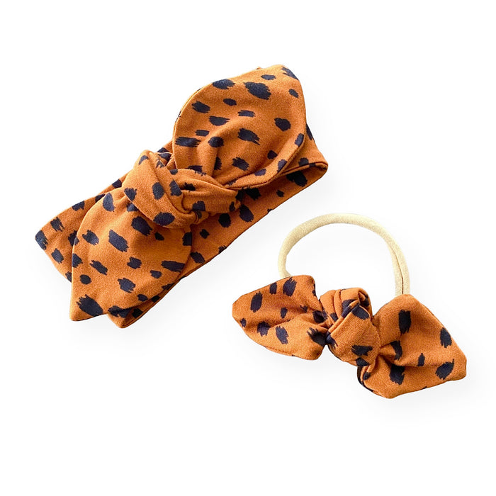 Tan Brush Spots Leggings and/or Headbands