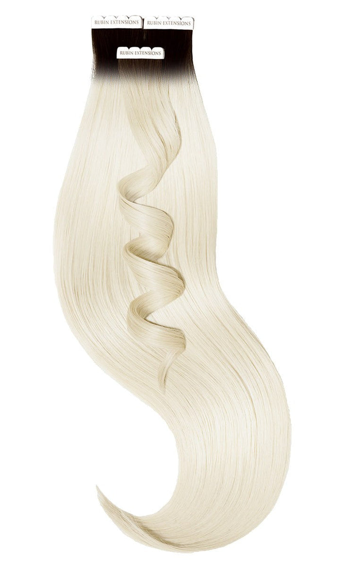 TAPE-IN EXTENSIONS , Kurzer Ansatz , Expresso Black & Pearl Blond