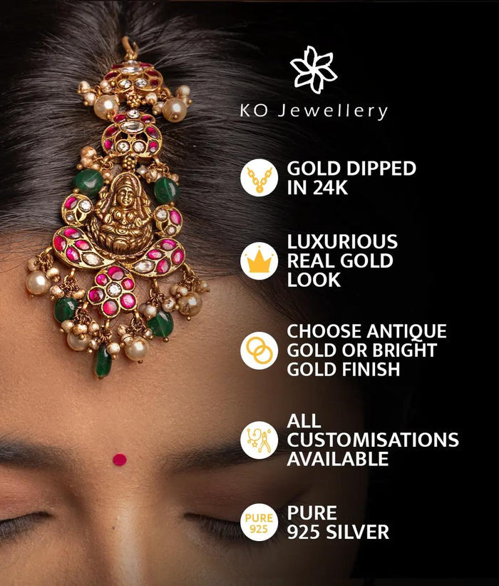 The Gajra Silver Ear-studs (Coral/Pearl)