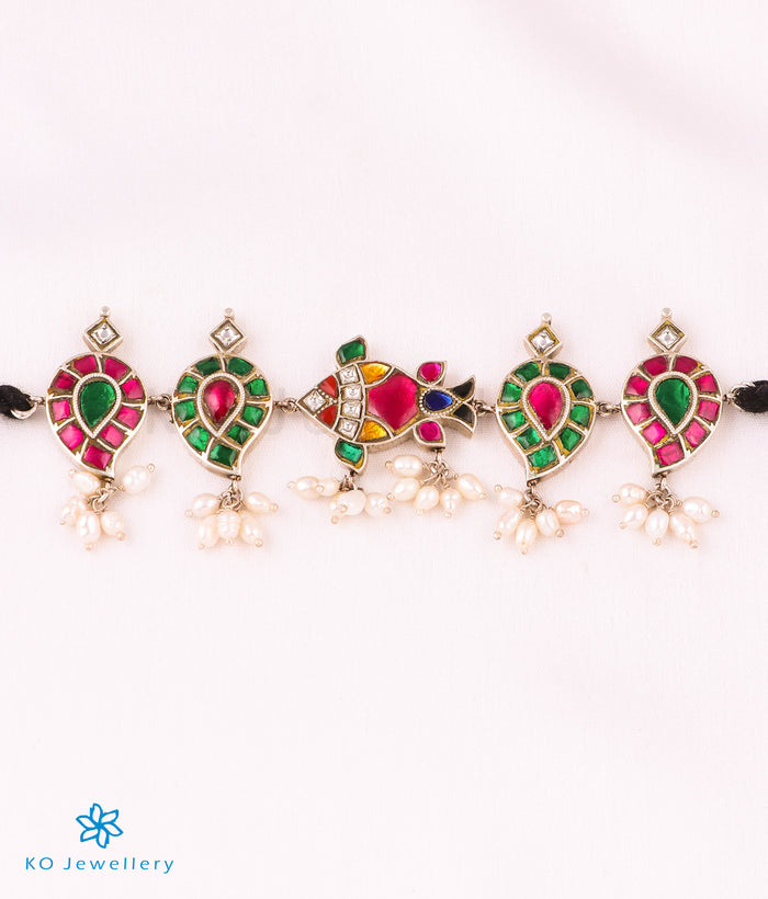 The Machli Silver Polki Choker Necklace