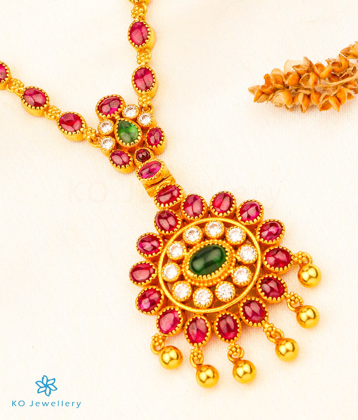 The Pranati Silver Kempu Necklace