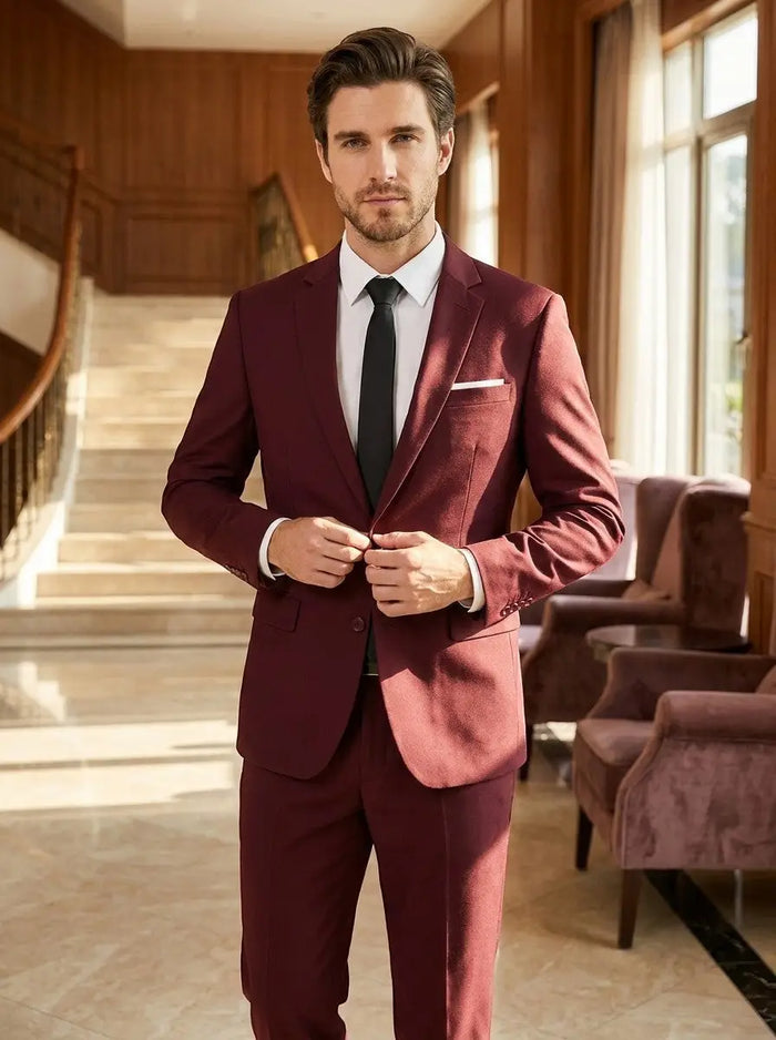 Elegant men's suit set by LondonLaneStore featuring a tailored blazer and matching tie, ideal for formal occasions.