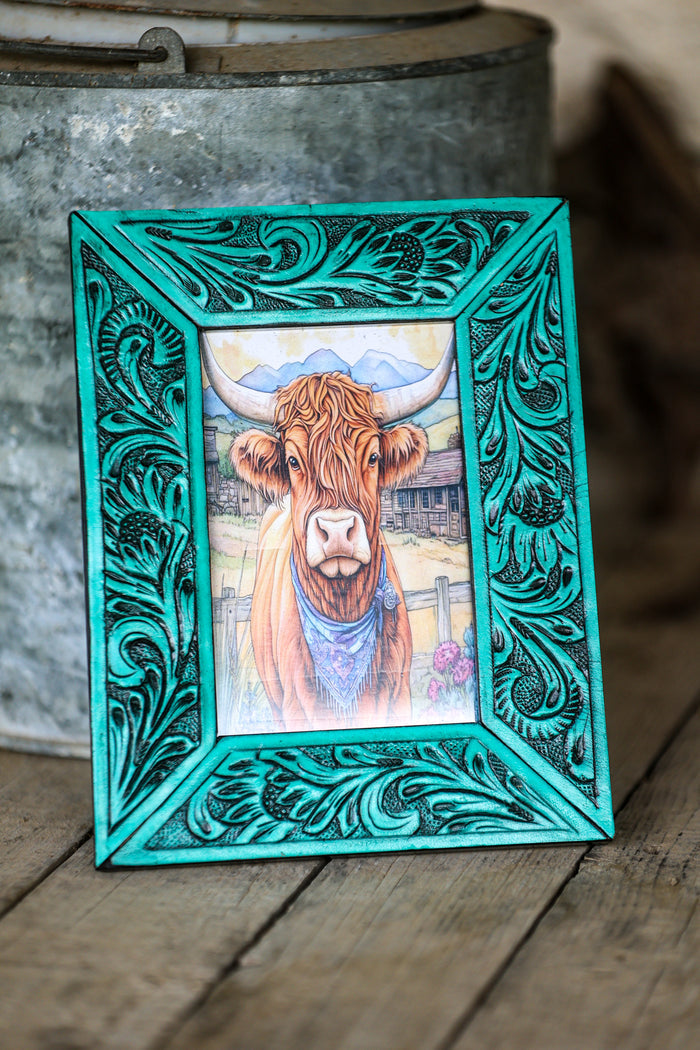 Tooled Leather Picture Frame