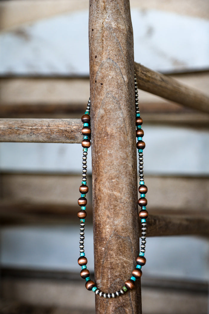 Triple Copper & Turquoise Necklace