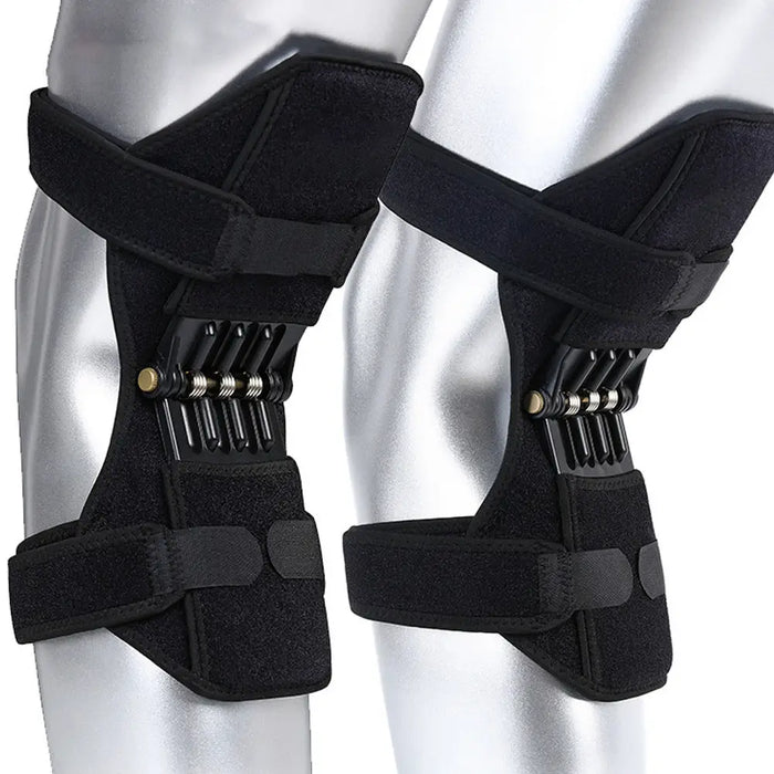 Unisex breathable knee compression sleeve with shock-absorbing, adjustable support, designed for knee pain relief and stability.