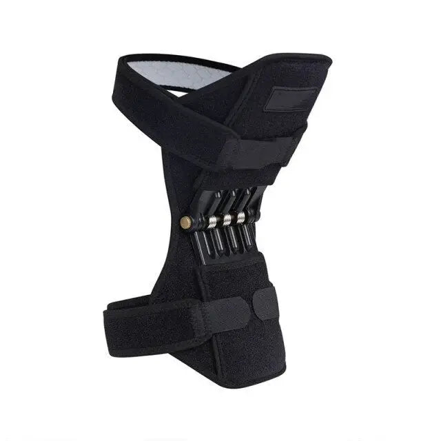 Unisex breathable knee compression sleeve with shock-absorbing support and adjustable strap for knee pain relief.