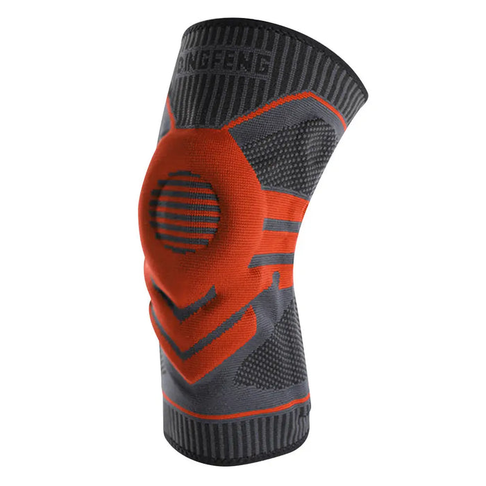 Unisex lightweight silicone knee support brace with compression sleeve for stability and comfort during physical activity.