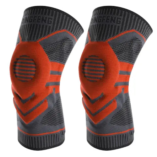 Unisex lightweight silicone knee support brace with compression sleeve for stability and comfort during activity.