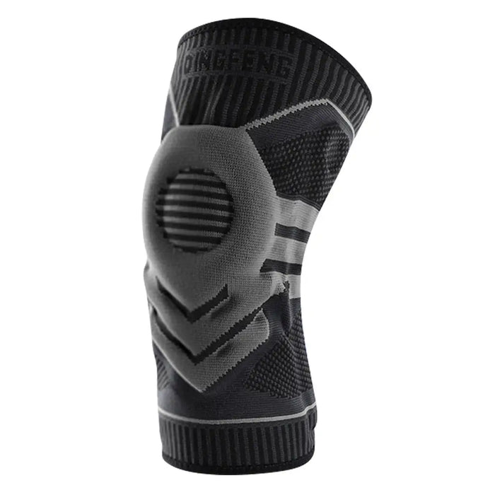 Unisex lightweight silicone knee support brace with comfortable compression sleeve for stability and knee joint relief.