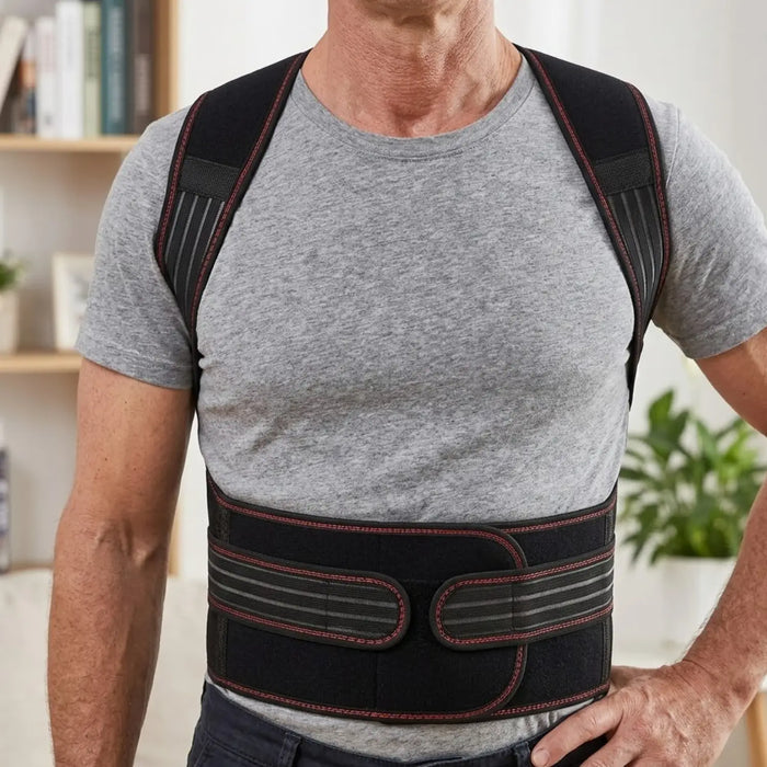 Unisex thermal fabric heated neck wrap with adjustable support and magnetic therapy for soothing heat relief and comfort.