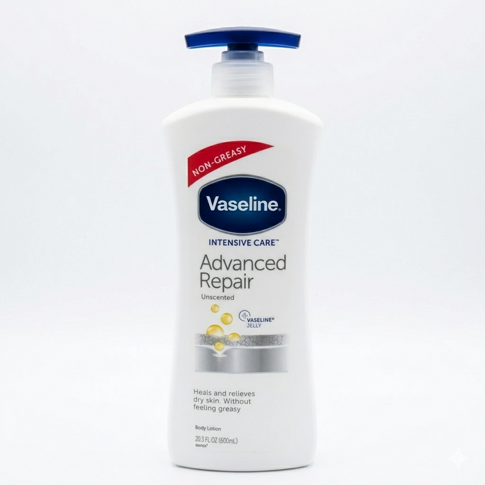 Vaseline Intensive Care Advanced Repair body lotion on a white background