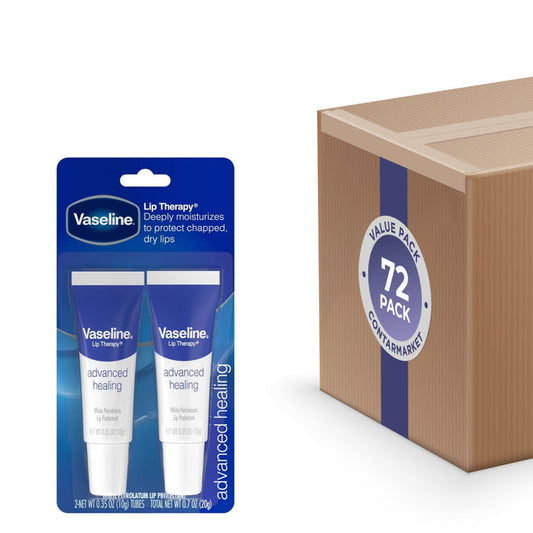 Vaseline Lip Therapy Tube Regular 0.35oz, 2ct - 72 Pack