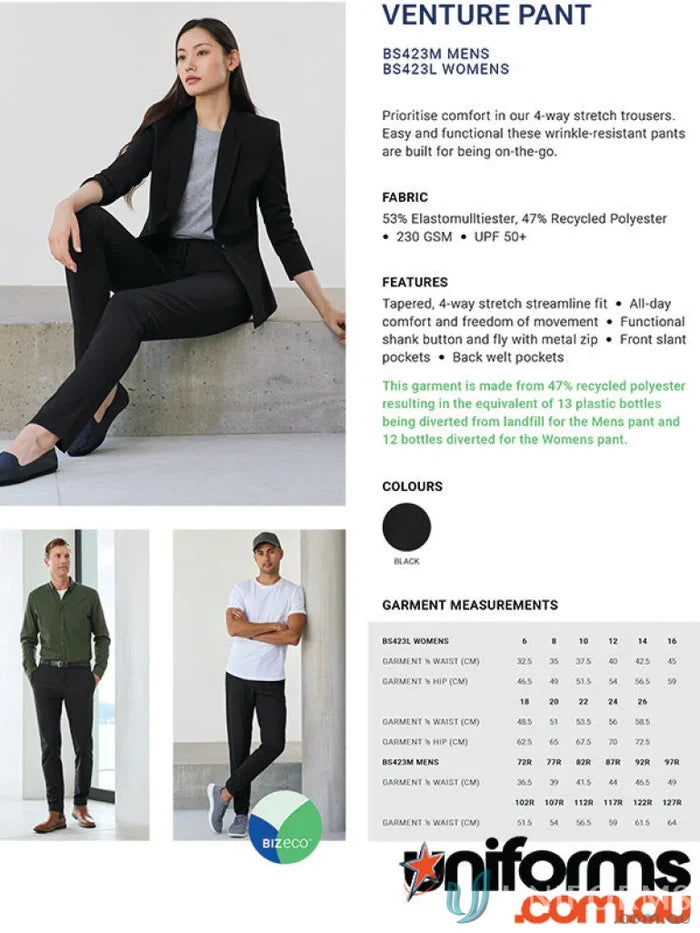 Venture Pant from Biz Collection Men’s Venture collection for stylish comfort