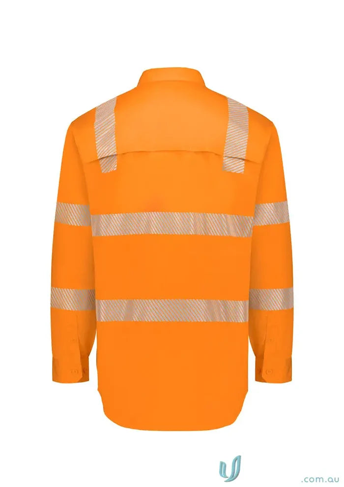 Orange VIC Rail Shirt with segmented reflective tape for all-day comfort