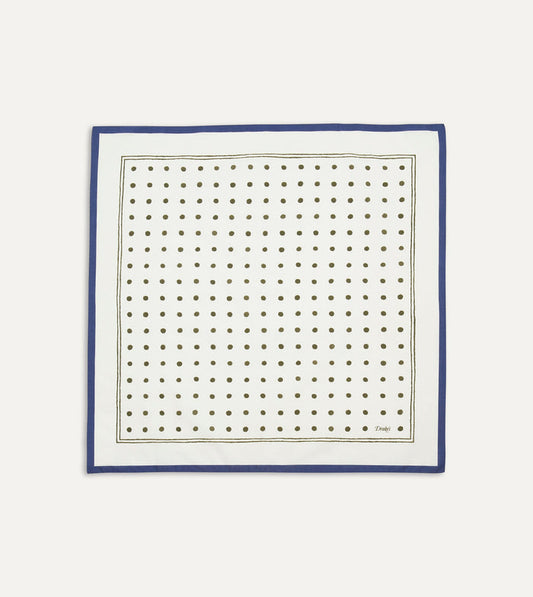 White and Green Polka Dot Print Bandana