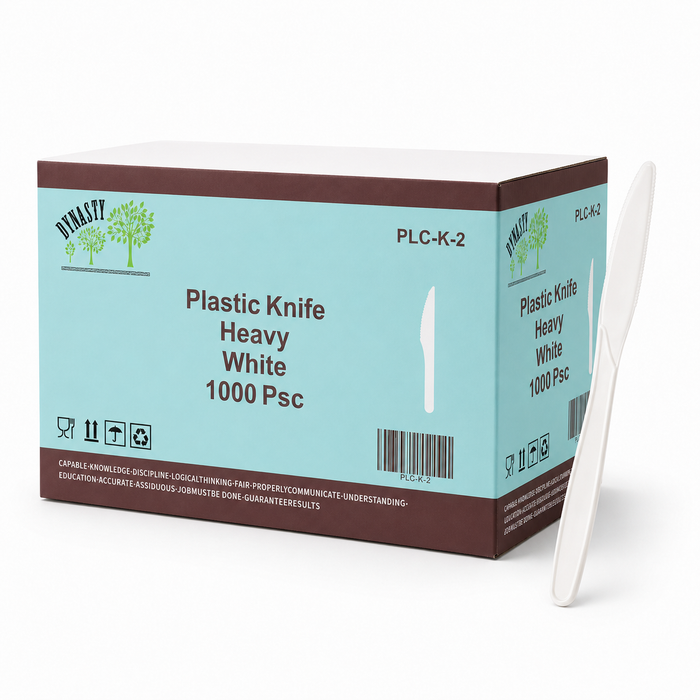 White Heavy Plastic Knives