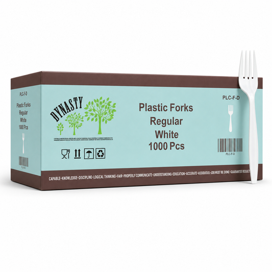 White Medium Plastic Forks