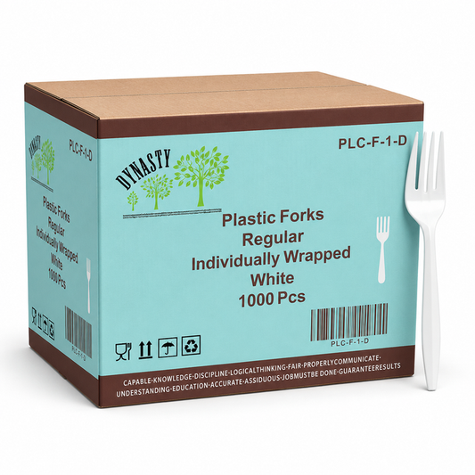 White Medium Wrapped Plastic Forks