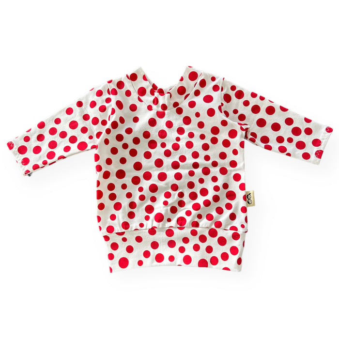 White Red Polka Dots Lounge Top