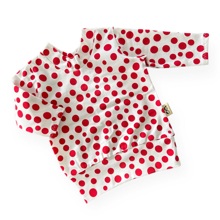 White Red Polka Dots Lounge Top