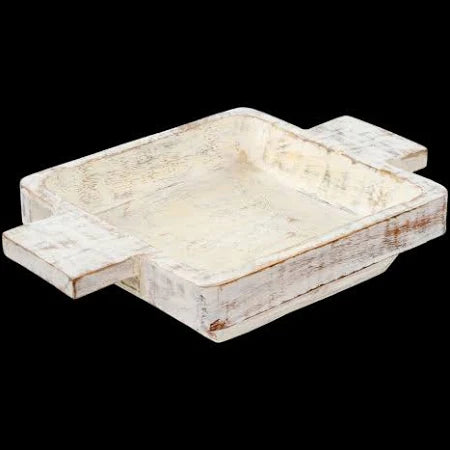 Whitewashed Dough Bowl Small - Magnolia Lane co. Home + Garden + Gift