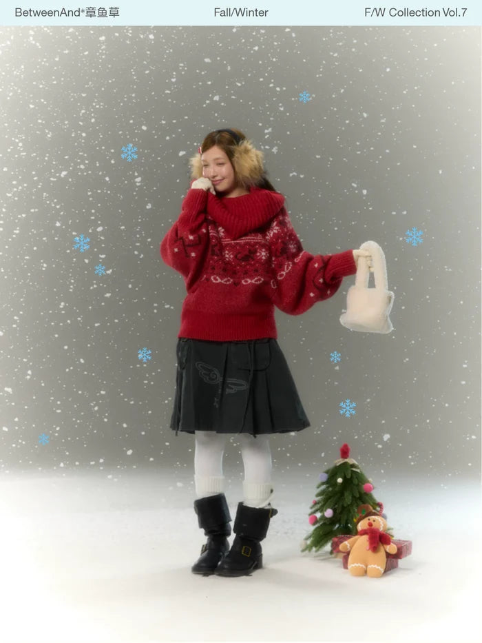 Winter atmosphere big collar sweater