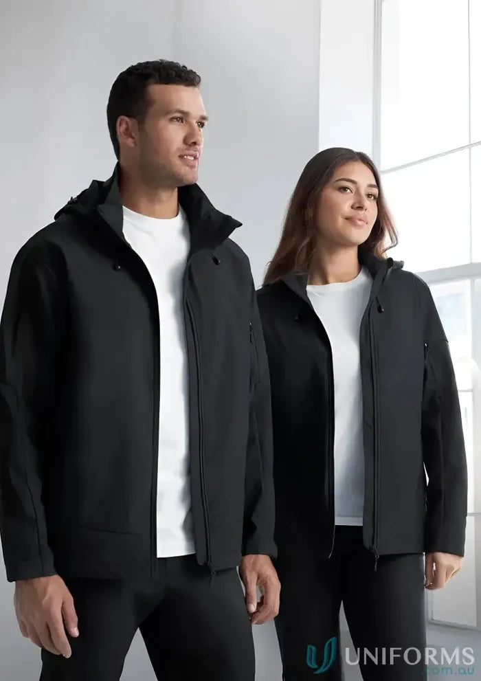 Matching black women’s atlas jacket with breathable fabric and waterproof membrane for outdoor fun