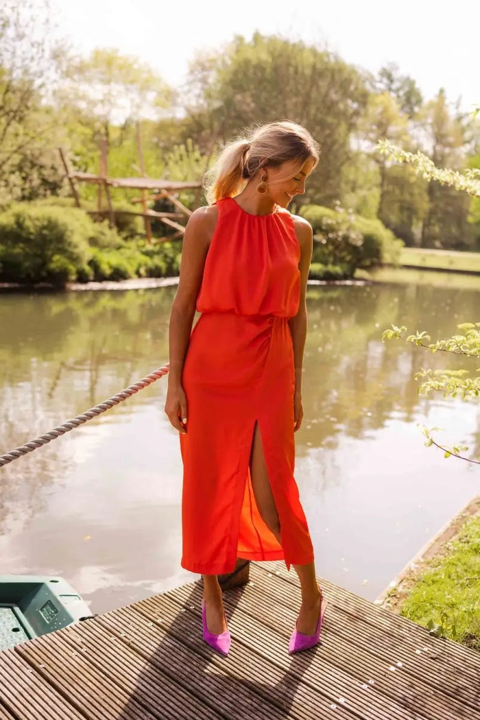 Women’s breathable cotton midi dress by LondonLaneStore featuring a polished, elegant summer style with a relaxed fit and stylish design.