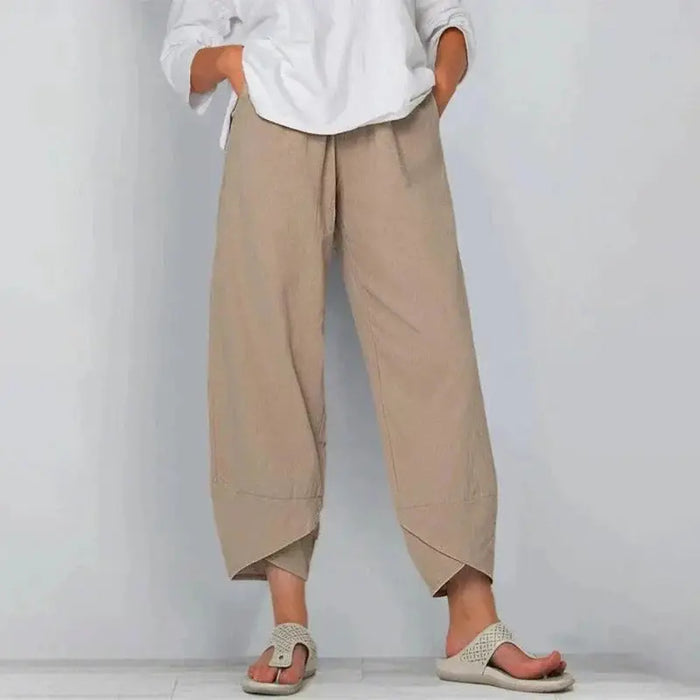 Women’s breathable cotton summer pants by LondonLaneStore, softly tailored lightweight trousers with a relaxed fit and comfortable design.