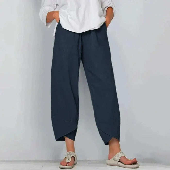 Women’s breathable cotton summer pants by LondonLaneStore, soft tailored lightweight trousers with a relaxed fit and casual style.