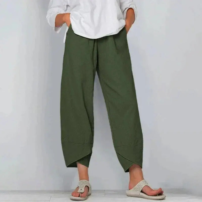 Women's breathable cotton summer pants by LondonLaneStore, soft, lightweight tailored trousers ideal for warm weather.