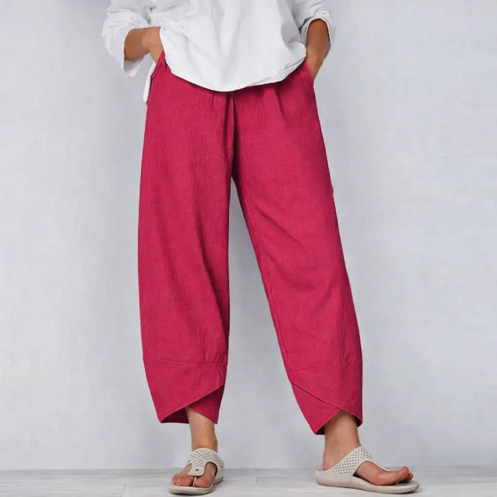 Women’s breathable cotton summer pants by LondonLaneStore, soft tailored lightweight trousers for warm weather.