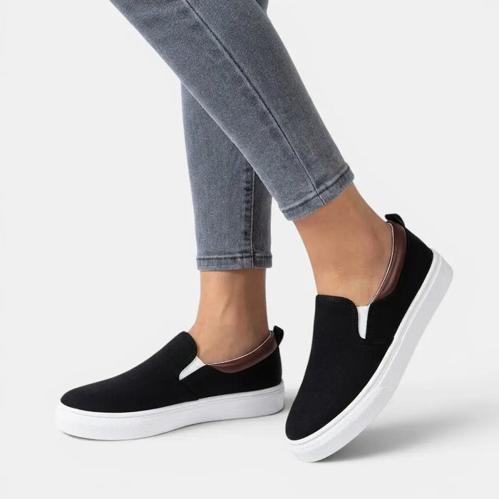 Women’s breathable fabric slip-on shoes by LondonLaneStore, showcasing chic, comfortable orthopedic casual footwear with stylish design.