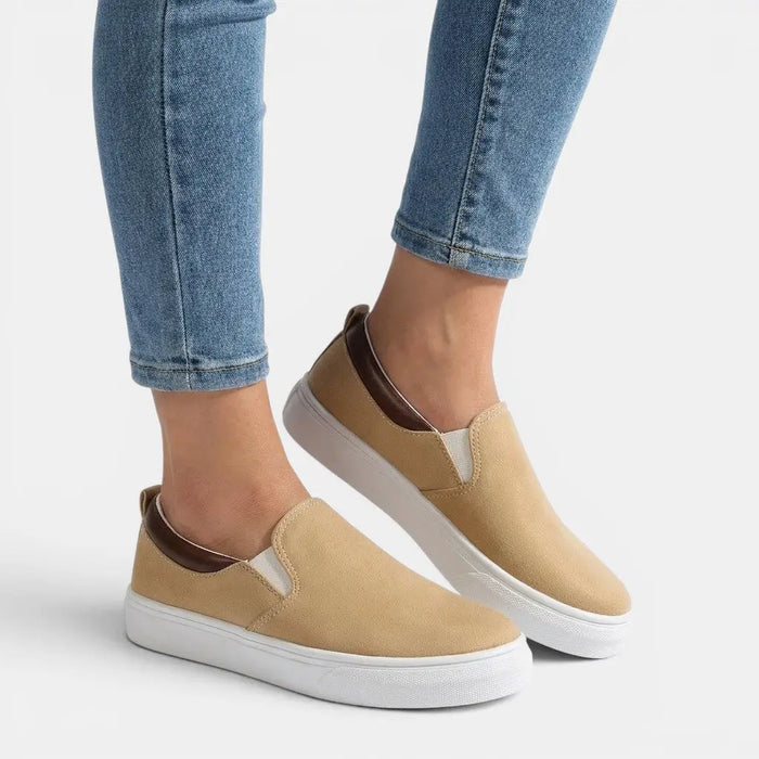 Women's breathable fabric slip-on shoes by LondonLaneStore, stylish orthopedic casual footwear with comfortable, lightweight design.