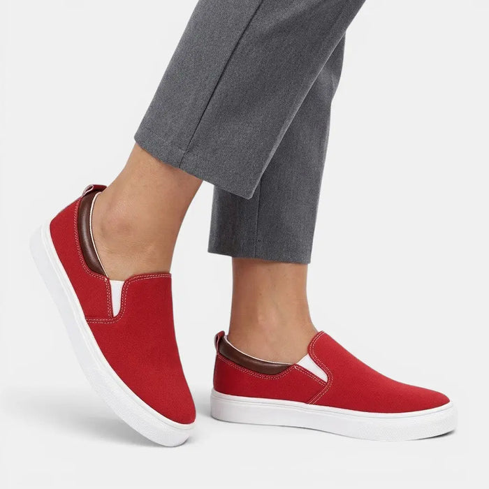 Women's breathable fabric slip-on shoes by LondonLaneStore, showcasing chic, comfortable casual orthopedic footwear with a stylish design.