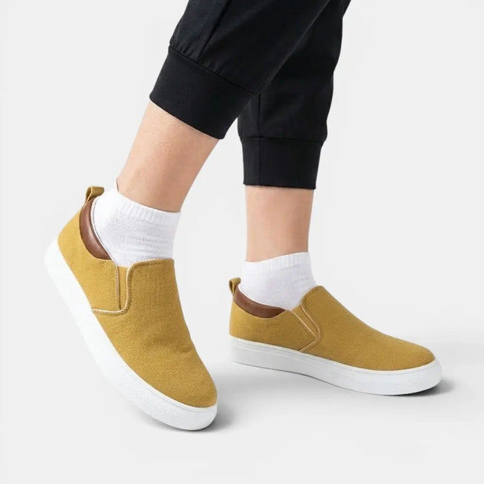 Women's breathable fabric slip-on sneakers by LondonLaneStore, stylish orthopedic casual footwear with comfortable, lightweight design.