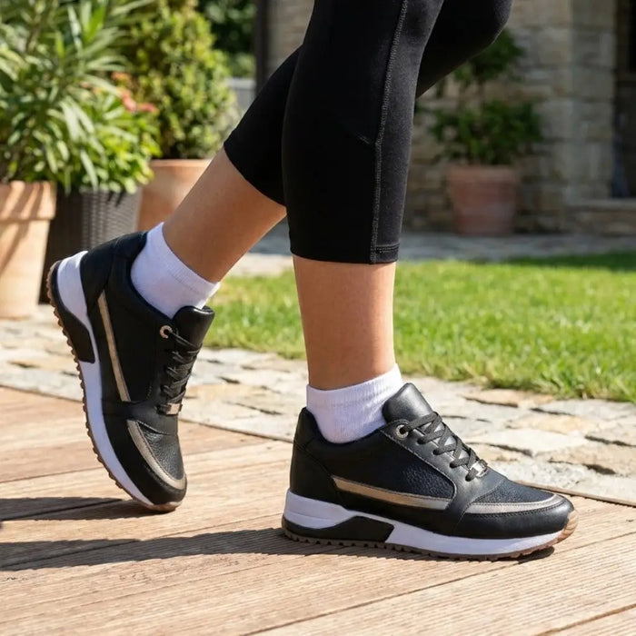 Women's breathable fabric sports shoes by LondonLaneStore, showcasing comfortable, elegant orthopedic casual footwear with stylish design.