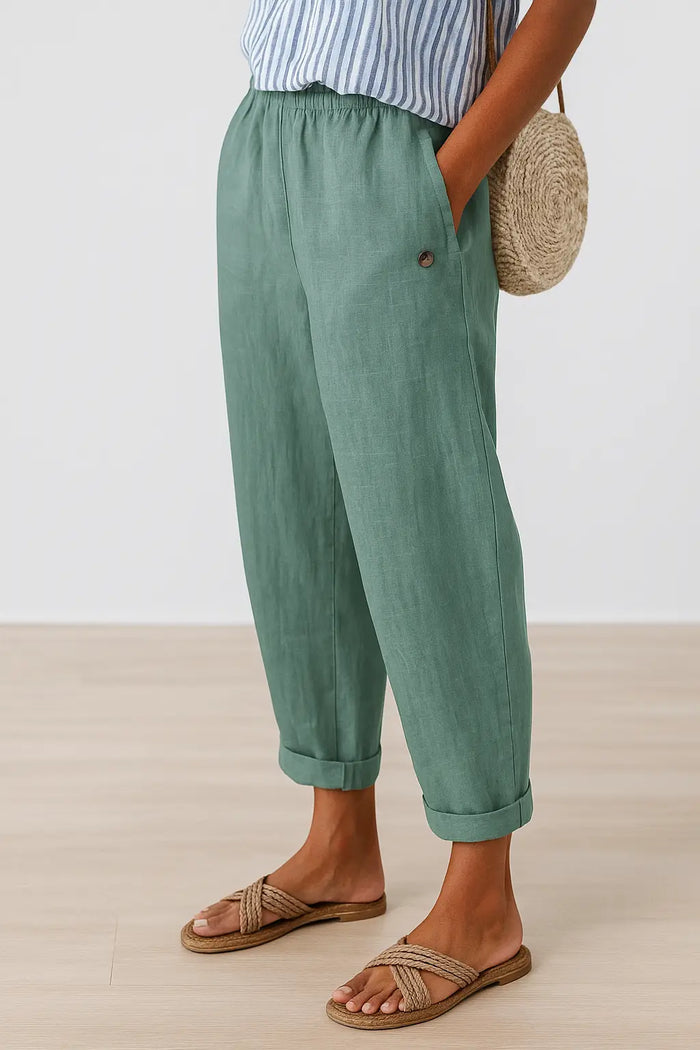Women’s breathable fabric straight-leg pants by LondonLaneStore, featuring a relaxed fit and casual style in neutral color.