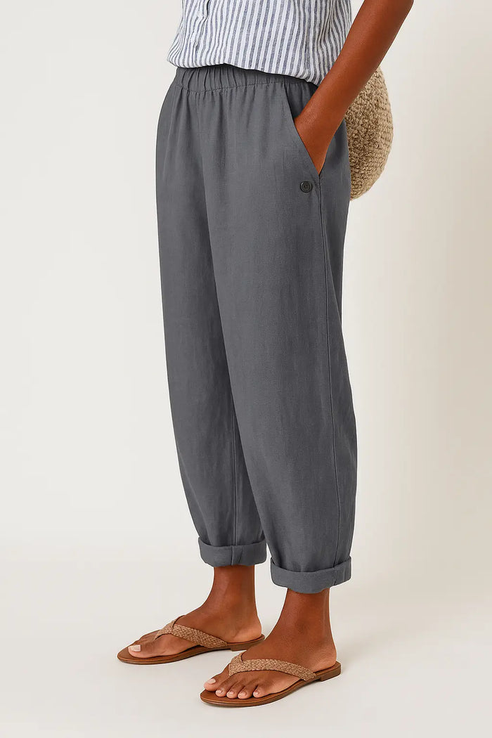 Women’s breathable fabric straight-leg pants from LondonLaneStore, featuring a relaxed fit and casual style in neutral fabric.