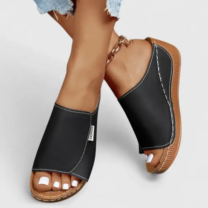 Women's breathable leather orthopedic sandals by LondonLaneStore, stylish and comfortable summer footwear with cushioned soles.