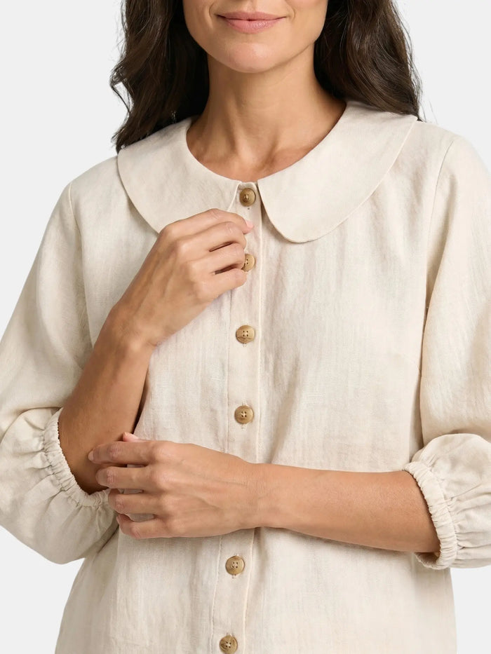 Women's Breathable Linen Co-Ord Set | Elegant Vintage Blouse and Relaxed Wide-Leg Trousers LondonLaneStore