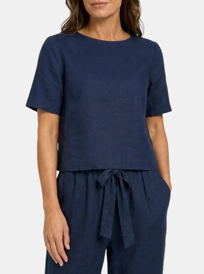 Women's Breathable Linen Loungewear Set | Relaxed Fit Crop Top and Tapered Trousers LondonLaneStore